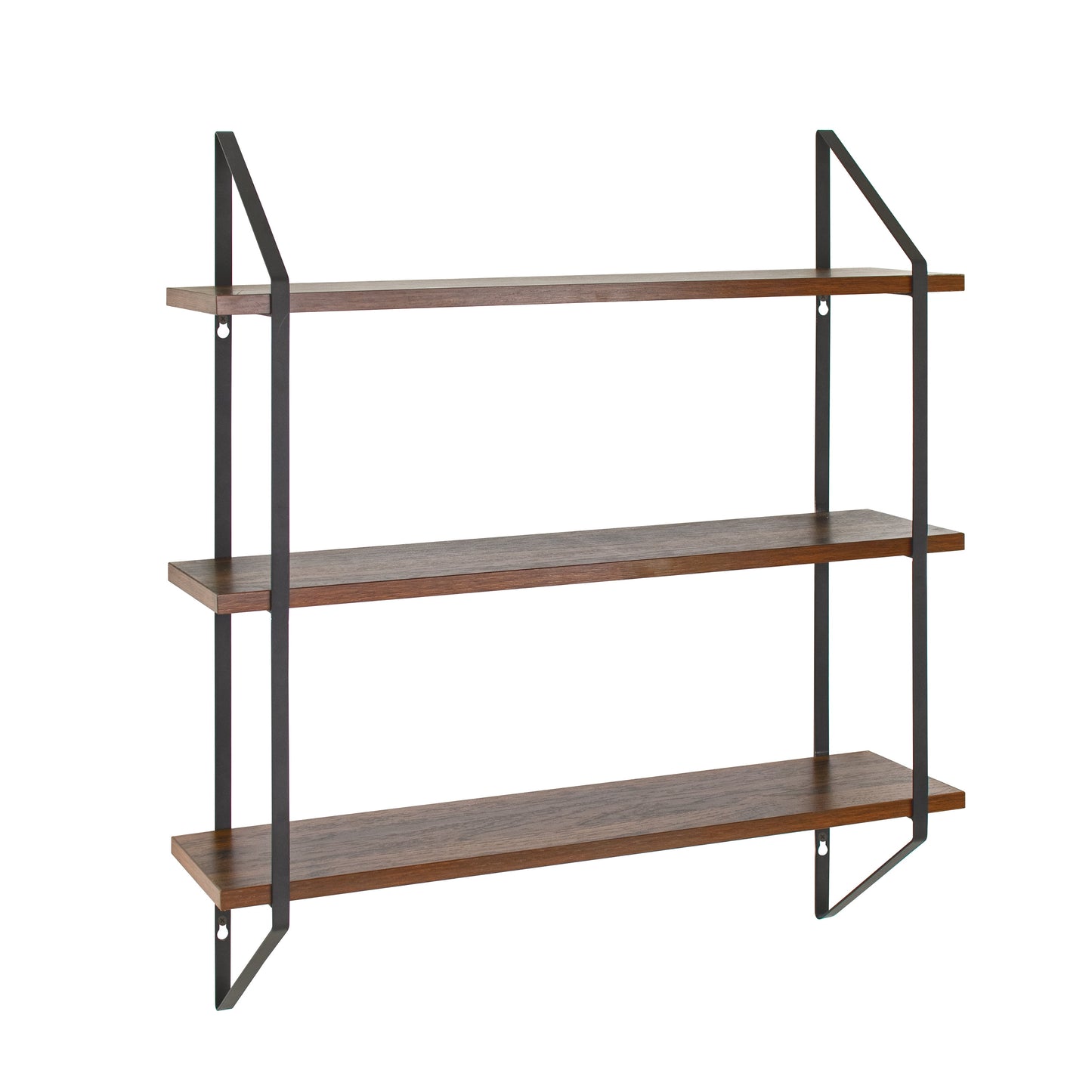Elevate Your Space with the Stylish 3-Tier Walnut Wood Bracket Shelves