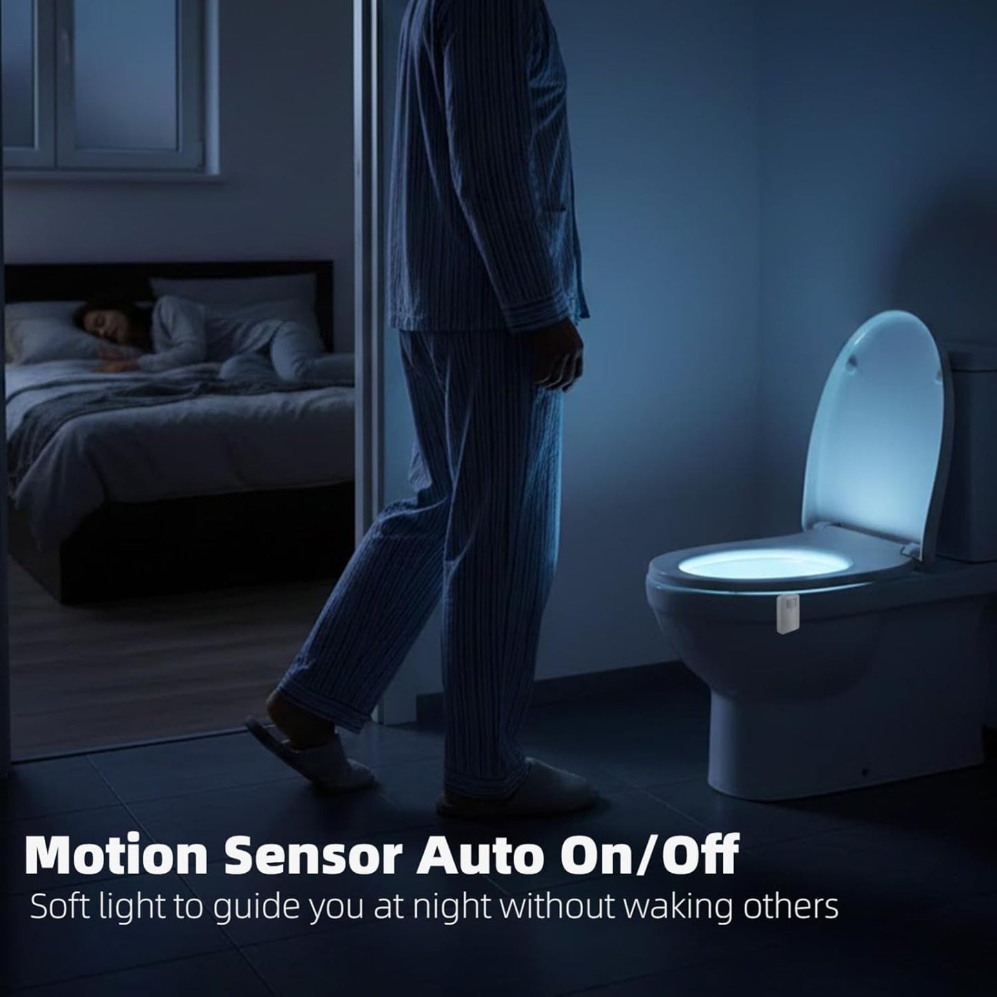 Transform Your Bathroom Experience with the Chunace Motion Sensor Toilet Light 2-Pack | 16-Color LED Night Light for Safe and Fun Nighttime Visits