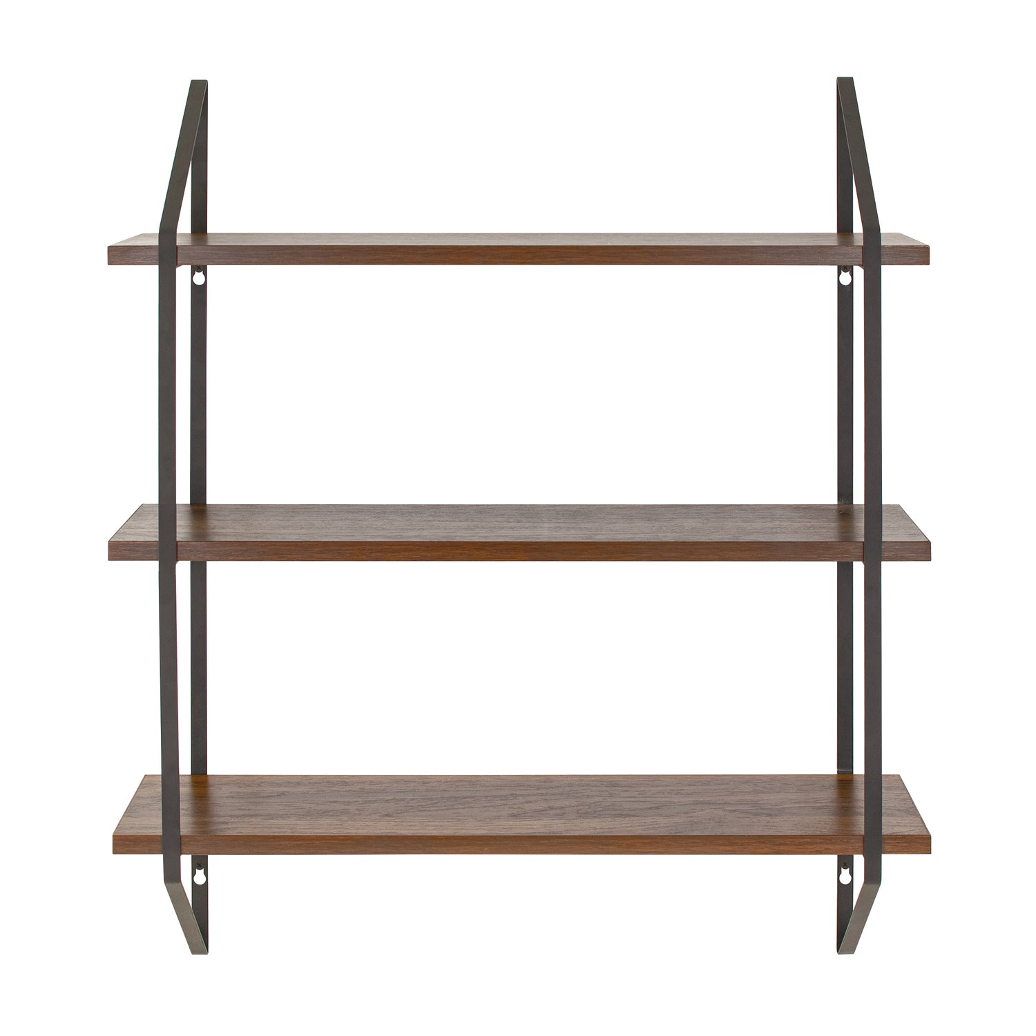 Elevate Your Space with the Stylish 3-Tier Walnut Wood Bracket Shelves