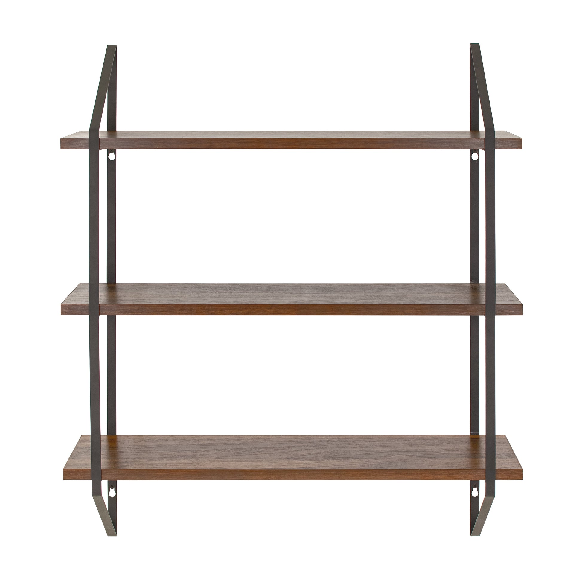 Elevate Your Space with the Stylish 3-Tier Walnut Wood Bracket Shelves