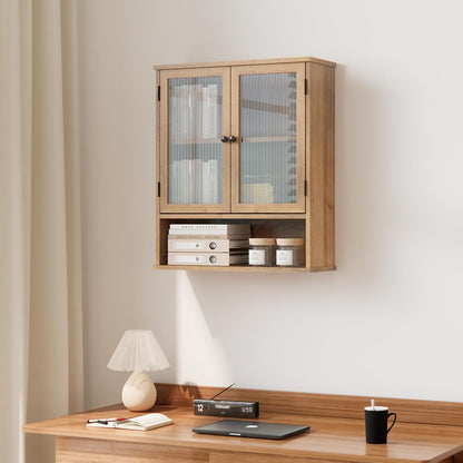 Sleek Modern Bathroom Medicine Cabinet - Wall-Mounted Storage with Glass Doors for a Clutter-Free Space