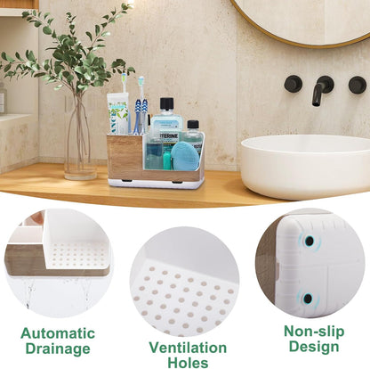 Stylish & Functional Bathroom Counter Organizer Set - Keep Your Space Neat and Tidy!