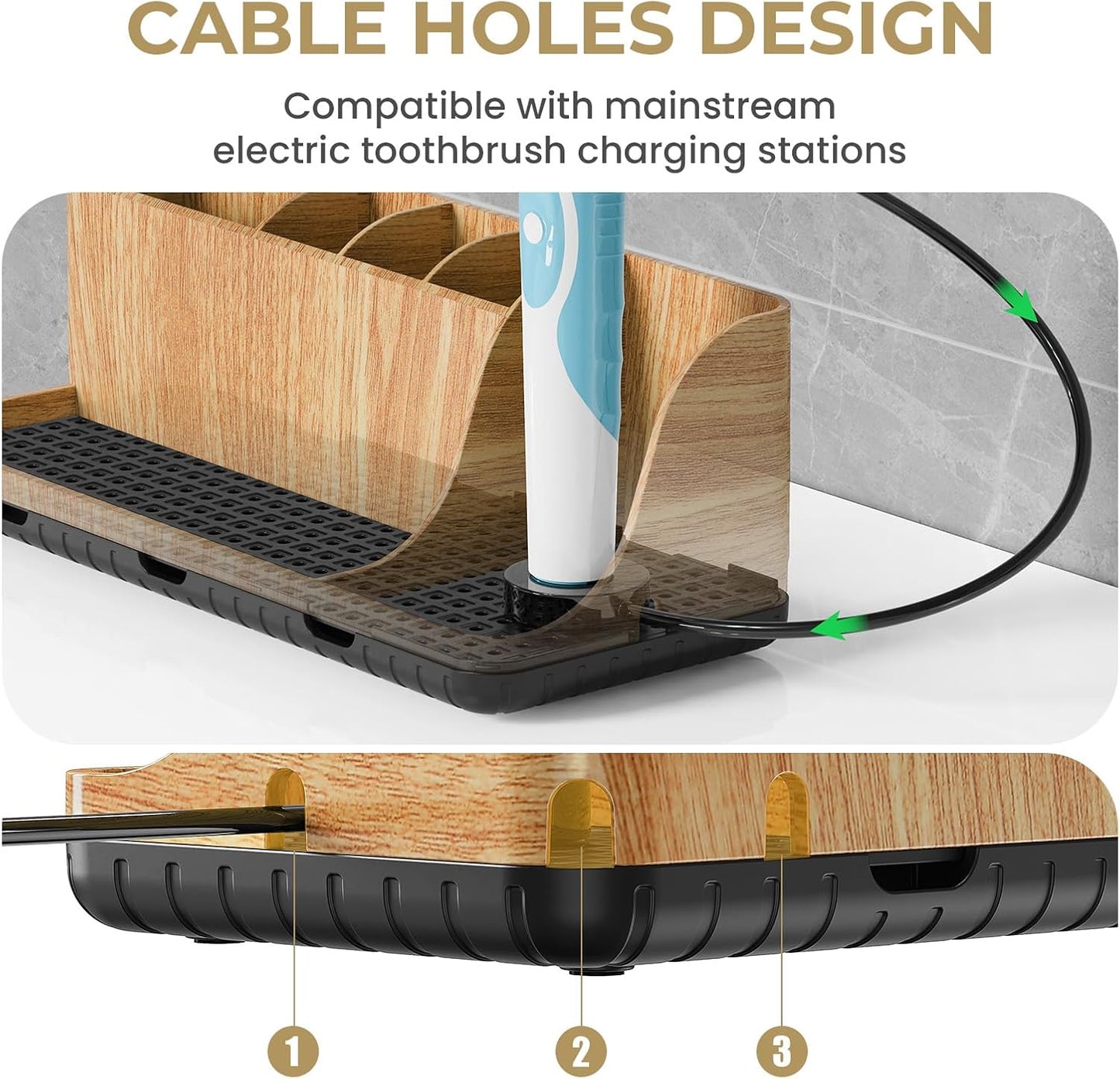 Stylish & Functional Bathroom Counter Organizer Set - Keep Your Space Neat and Tidy!