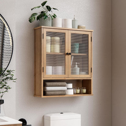 Sleek Modern Bathroom Medicine Cabinet - Wall-Mounted Storage with Glass Doors for a Clutter-Free Space