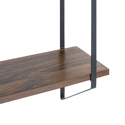 Elevate Your Space with the Stylish 3-Tier Walnut Wood Bracket Shelves