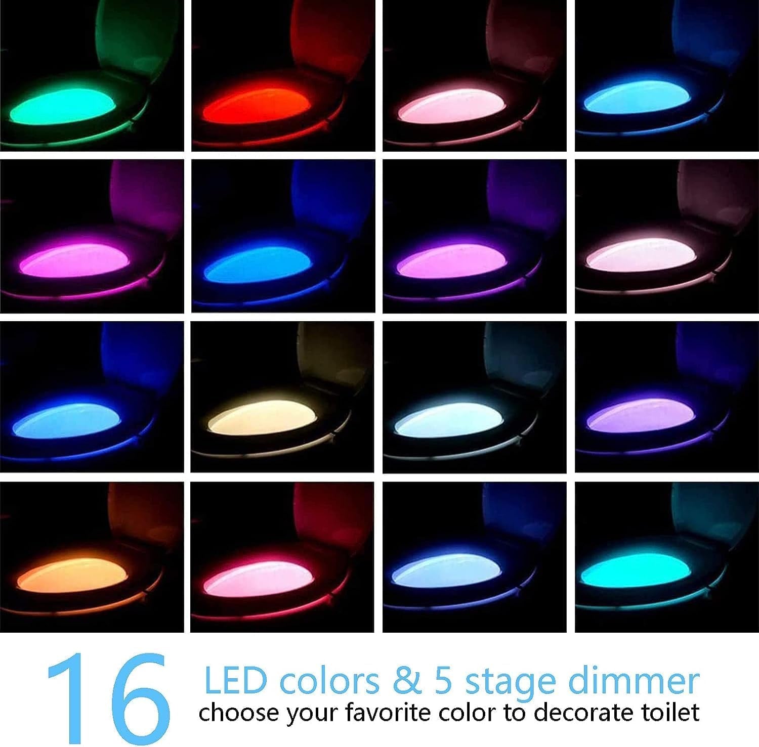 Transform Your Bathroom Experience with the Chunace Motion Sensor Toilet Light 2-Pack | 16-Color LED Night Light for Safe and Fun Nighttime Visits