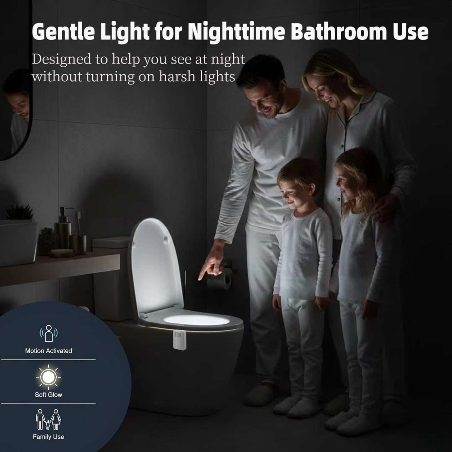 Transform Your Bathroom Experience with the Chunace Motion Sensor Toilet Light 2-Pack | 16-Color LED Night Light for Safe and Fun Nighttime Visits