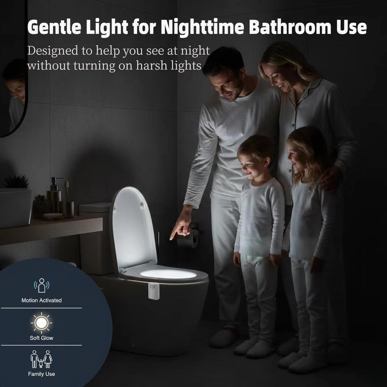 Transform Your Bathroom Experience with the Chunace Motion Sensor Toilet Light 2-Pack | 16-Color LED Night Light for Safe and Fun Nighttime Visits